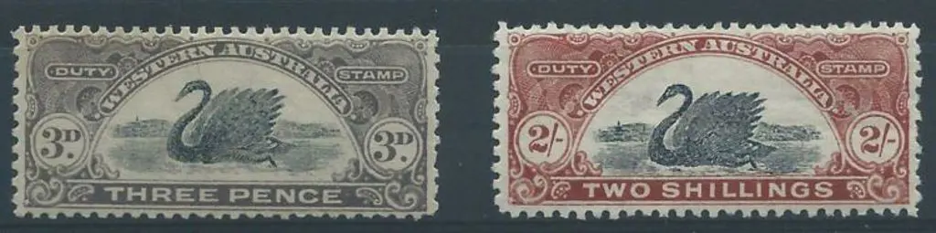 1906 3d grey & 2/- black & brown Revenues. MH with ... Image 1++