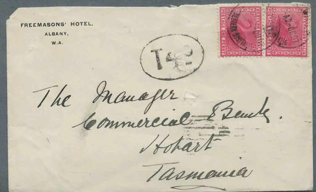 1907 (2nd Oct) 1d red swan pair on "Freemasons ... Image 1++