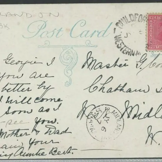 1907 (6th July) Colour "Bank of Cupid" Greetings ...