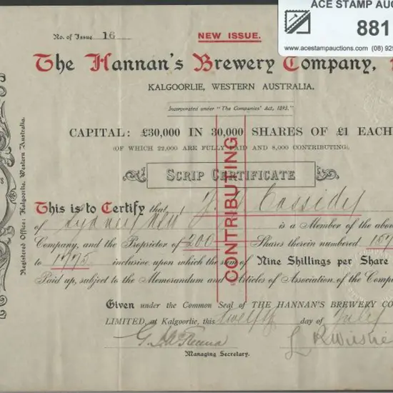 1909 Hannan's Brewery, Kalgoorlie Share ...