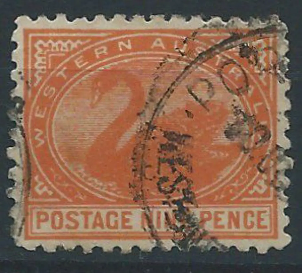 1910 9d red orange Crown/A wmk, perf 11. Good used ... Image 1++