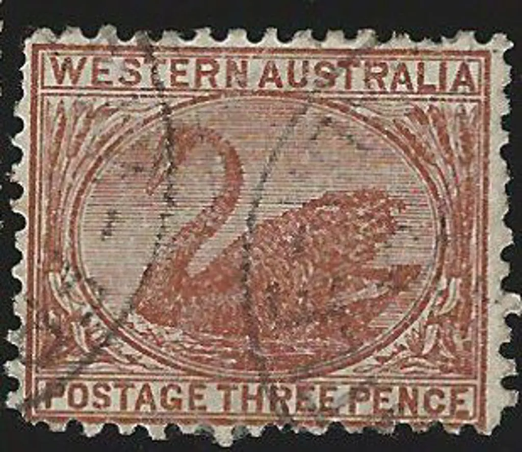 1912 3d brown swan, perf. 12½ with upright wmk ... Image 1++