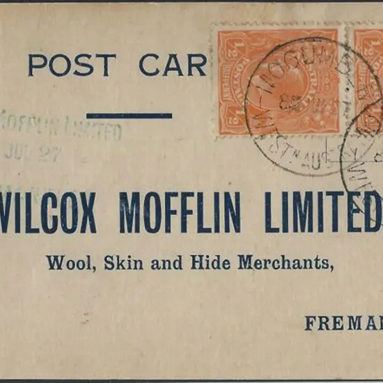 1927 (8th July) Pre-printed commercial advice card ...