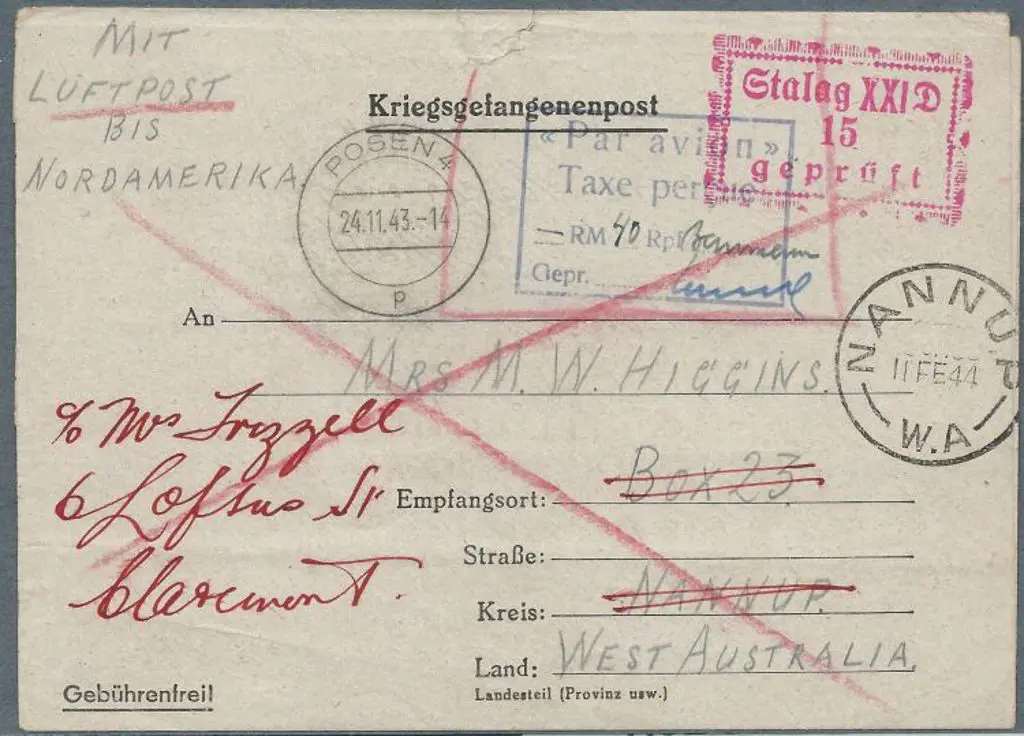 1943 (24th Nov) Inwards lettersheet from ... Image 1++