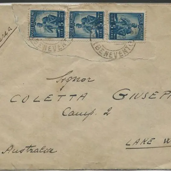 1948 (17th Jan) env from Italy with 33 x 3l blue ...