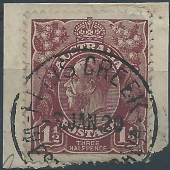 Ellis Creek D28 80% strike on 1½d brown KGV dated ...