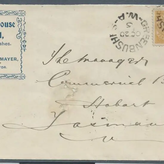 Greenbushes 2c dated 20th Oct 1905 tying 2d yellow ...
