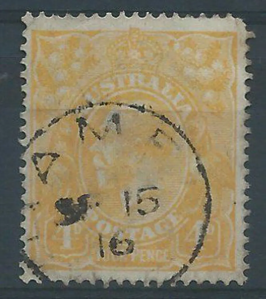 Hamel 3b 95% strike on 4d yellow-orange KGV dated ... Image 1++