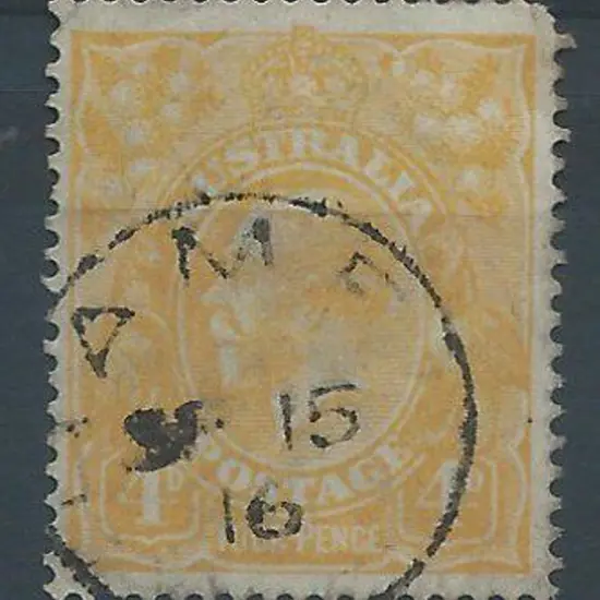 Hamel 3b 95% strike on 4d yellow-orange KGV dated ...