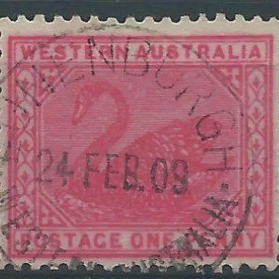 Lunenburgh A26 90% strike on 1d red swan dated 24 ...