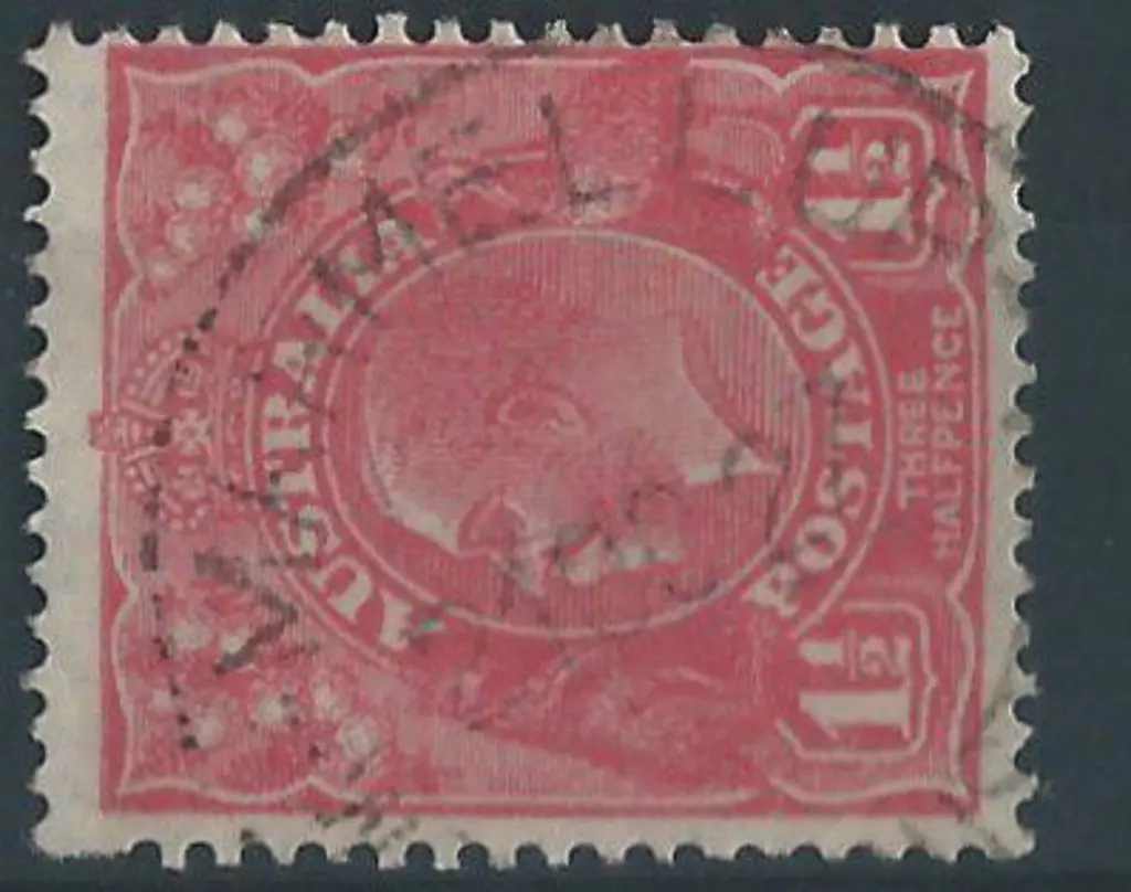 Marrinup A30 70% strike on 1½d red KGV dated 24 ... Image 1++