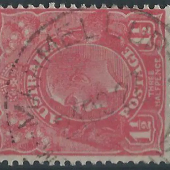 Marrinup A30 70% strike on 1½d red KGV dated 24 ...