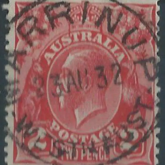 Marrinup B28 dated 23 Au 1932 95% strike on 2d red ...