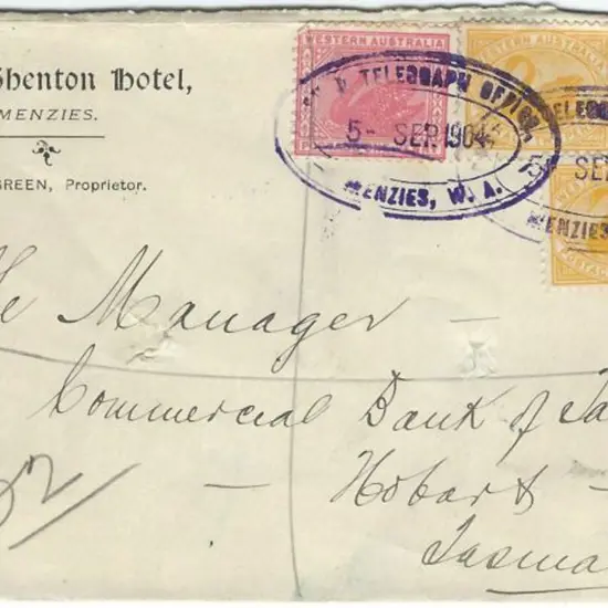 Menzies Post & Telegraph Office complete oval ...