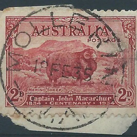 Mollerin C30 dated 18th Feb 1935 on 2d Macarthur. ...