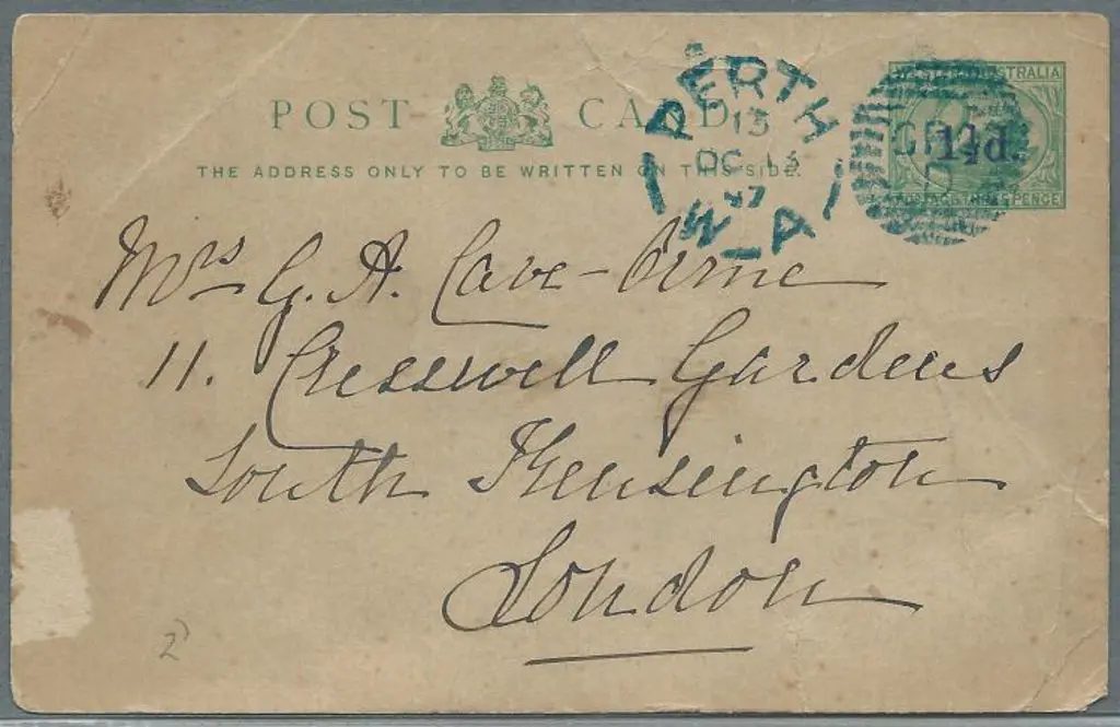 Perth DxF-1 GPO/D Index 13 in blue dated 13th Oct ... Image 1++