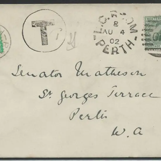 Perth GPO L.C. Room duplex DxG, index 8 dated AU 4 ...