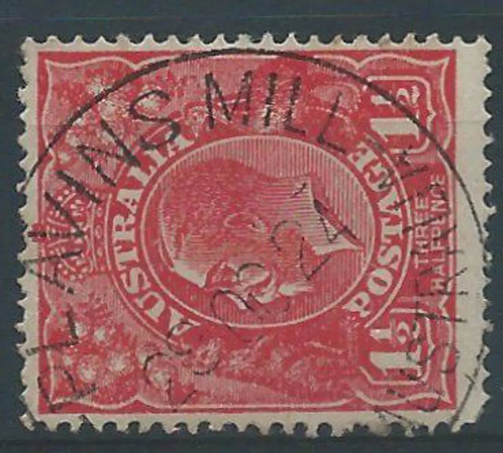 Plavins Mill A29 75% strike on 1½d red KGV for 29 ... Image 1++
