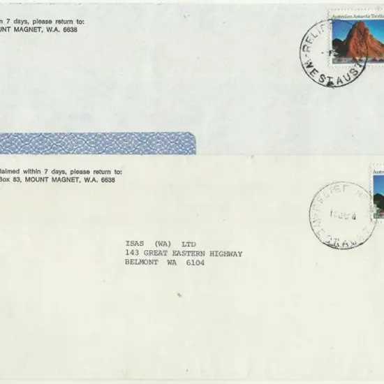Relief No. 6 used at Mt Magnet Jan-Feb 1985. Two ...