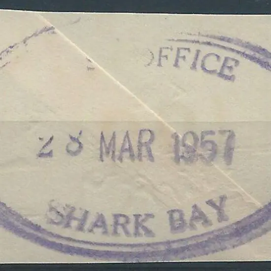 Shark Bay Post Office ORS 2 dated 28 Mar 1957 from ...