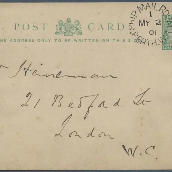Ship Mail Room Perth WA DXG-2 Index 1 dated 2nd ...