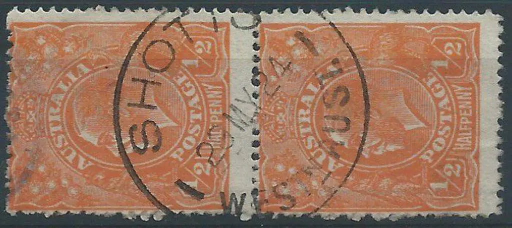 Shotts B29-a. Lovely 90% strike on ½d orange KGV ... Image 1++