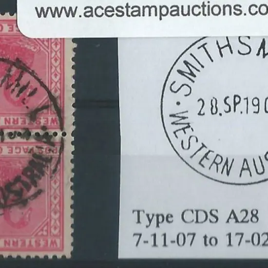 Smiths Mill A28 dated 2nd April 1911 on pair of 1d ...