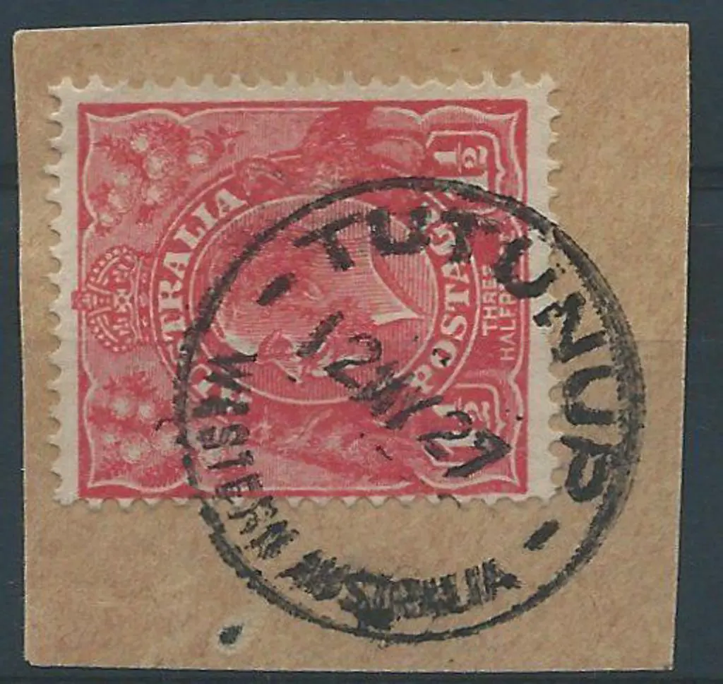 Tatunup A25 full 100% cds tying 1½d red KGV to ... Image 1++