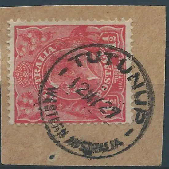 Tatunup A25 full 100% cds tying 1½d red KGV to ...
