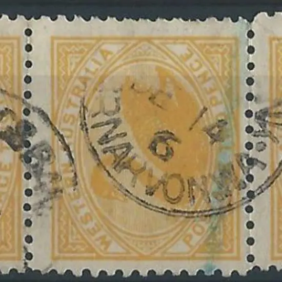 Carnarvon Sbii Three part strikes on strip of 3 2d ...