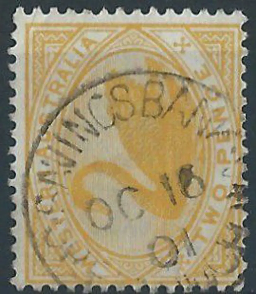 Greenough Sbii 75% strike on 2d yellow swan dated ... Image 1++