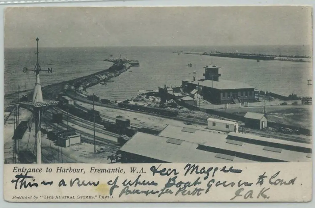 "Entrance to Harbour, Fremantle WA" (Austral ... Image 1++