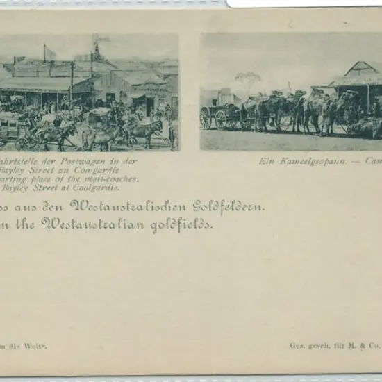 Baley St, Coolgardie & Camel Cart out side Alfred ...