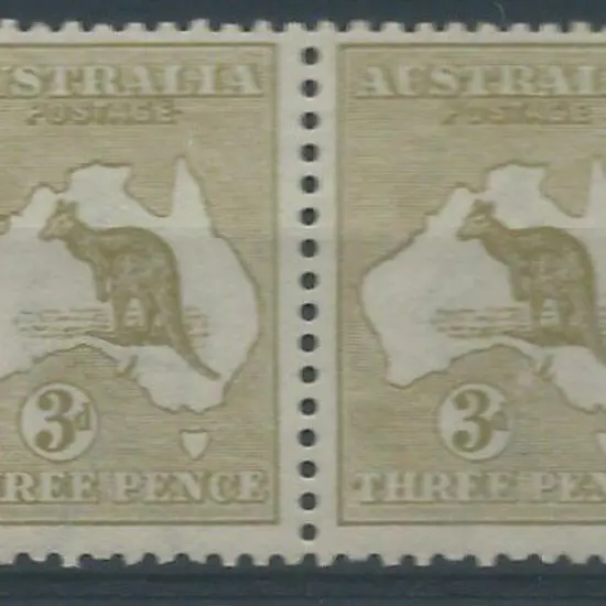 1913 1st wmk 3d olive-green pair. MUH with light ...
