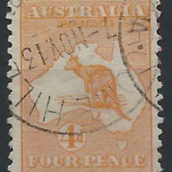 1913 1st wmk 4d orange-yellow superb used with ...