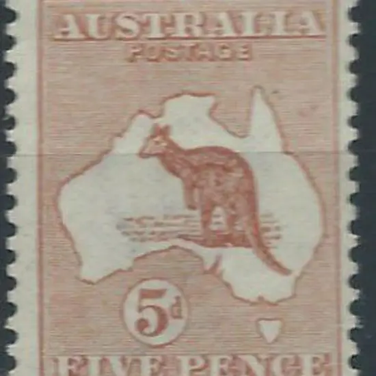 1913 1st wmk 5d pale chestnut. MLH with hinge ...