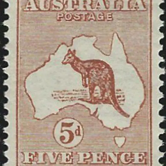 1913 1st wmk 5d pale chestnut. MLH & well centred. ...