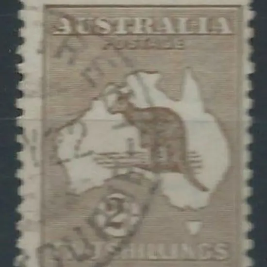 1913 1st wmk 2/- brown F/U with part Melbourne ...