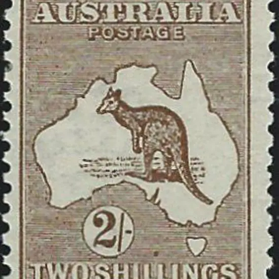 1913 1st wmk 2/- brown. MLH with good perfs & ...