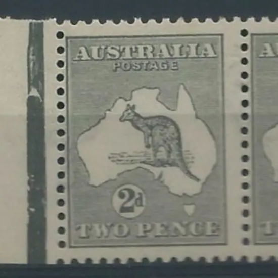 1915 2nd wmk 2d slate-grey pair with left ...
