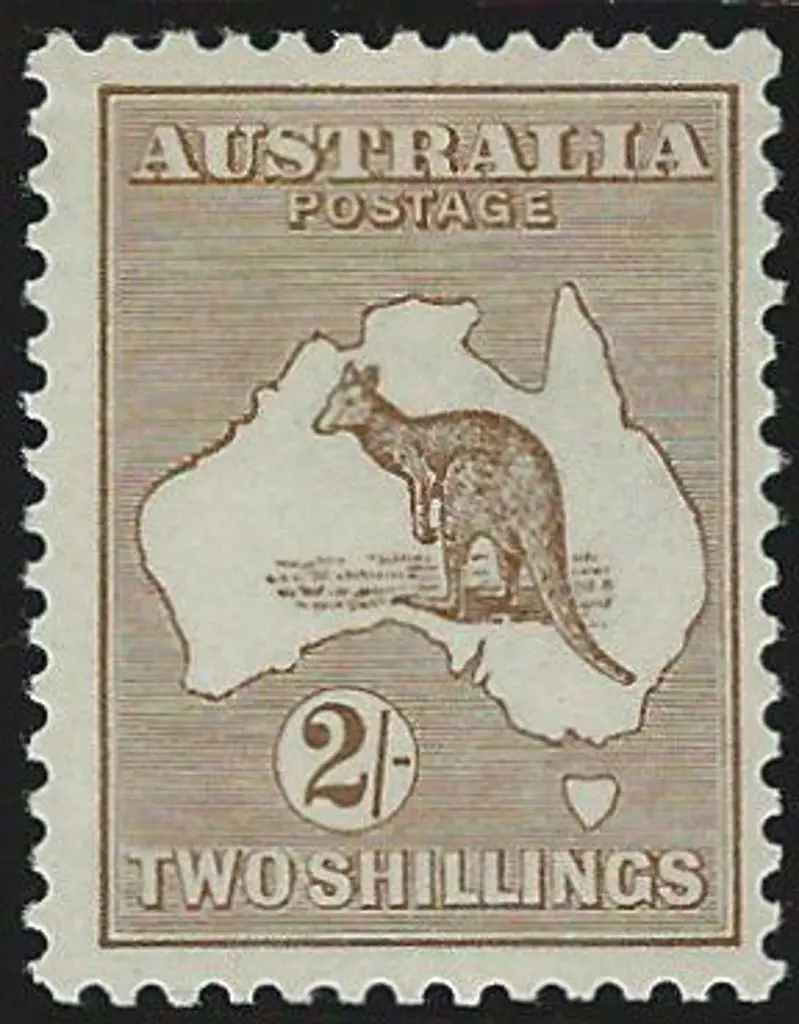 1915 2nd wmk 2/- light brown. Centred slightly to ... Image 1++