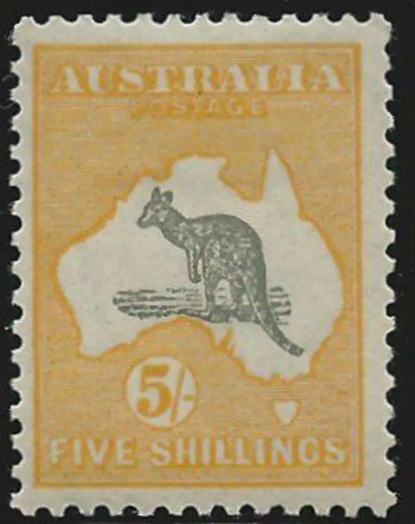 1915 2nd wmk 5/- deep grey & chrome. MLH with ... Image 1++