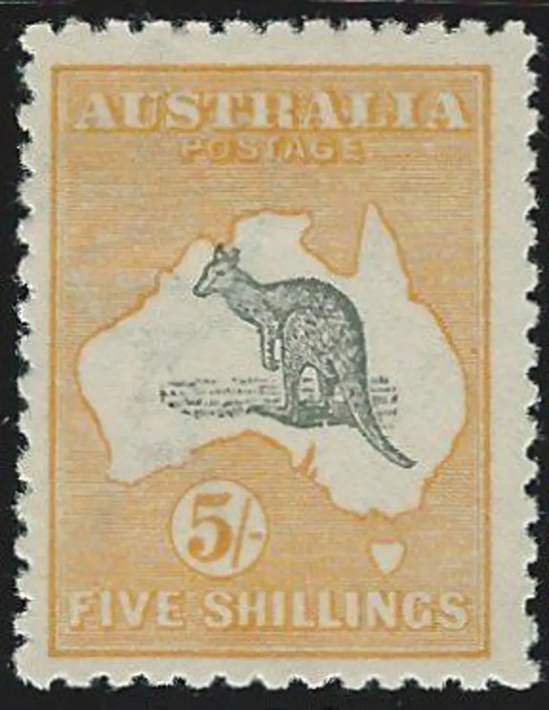 1915 2nd wmk 5/- deep grey & chrome. Fresh MLH ... Image 1++