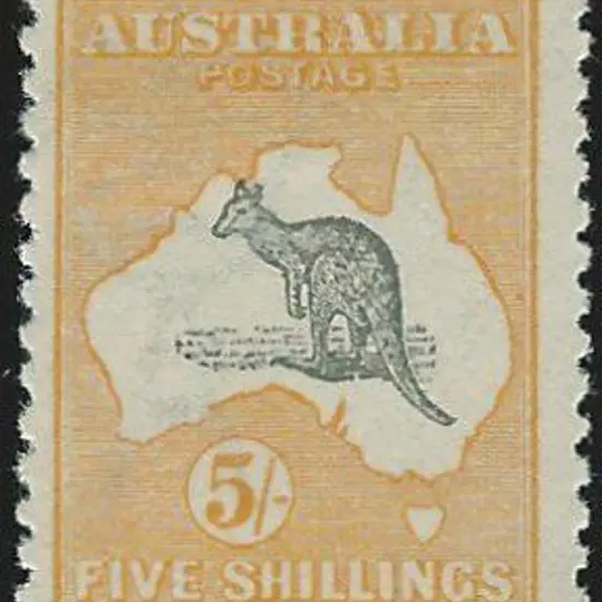 1915 2nd wmk 5/- deep grey & chrome. Fresh MLH ...