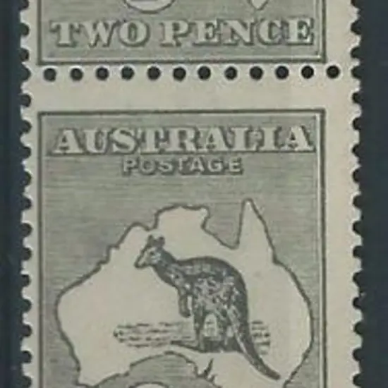 1915-28 3rd wmk 2d silver-grey vertical pair with ...