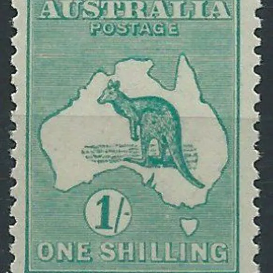 1915-28 3rd wmk 1/- bright blue green Die IIB. ...