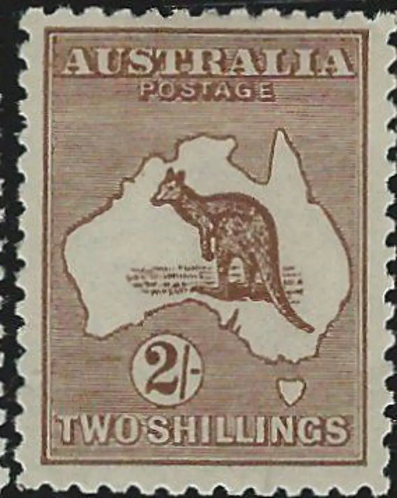 1915-28 3rd wmk 2/- brown. MLH with good perfs & ... Image 1++