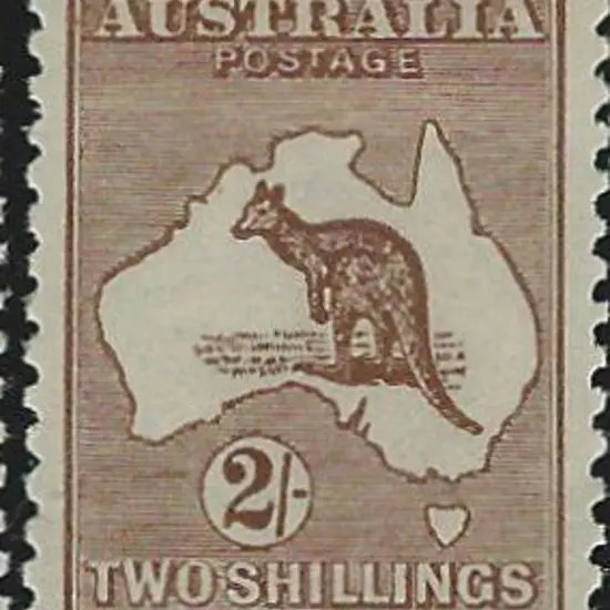 1915-28 3rd wmk 2/- brown. MLH with good perfs & ...