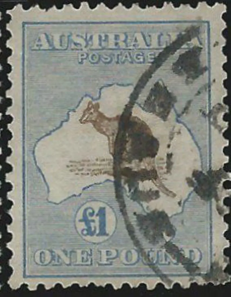 1915-28 3rd wmk £1 chocolate & dull blue with bold ... Image 1++