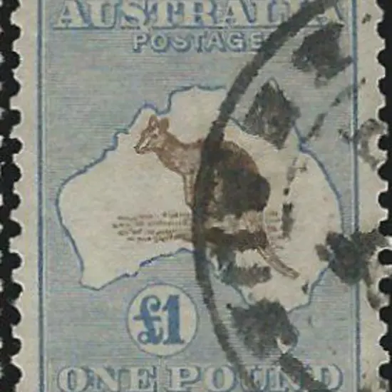 1915-28 3rd wmk £1 chocolate & dull blue with bold ...